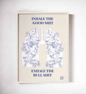 exhale & inhale grafisk plakat